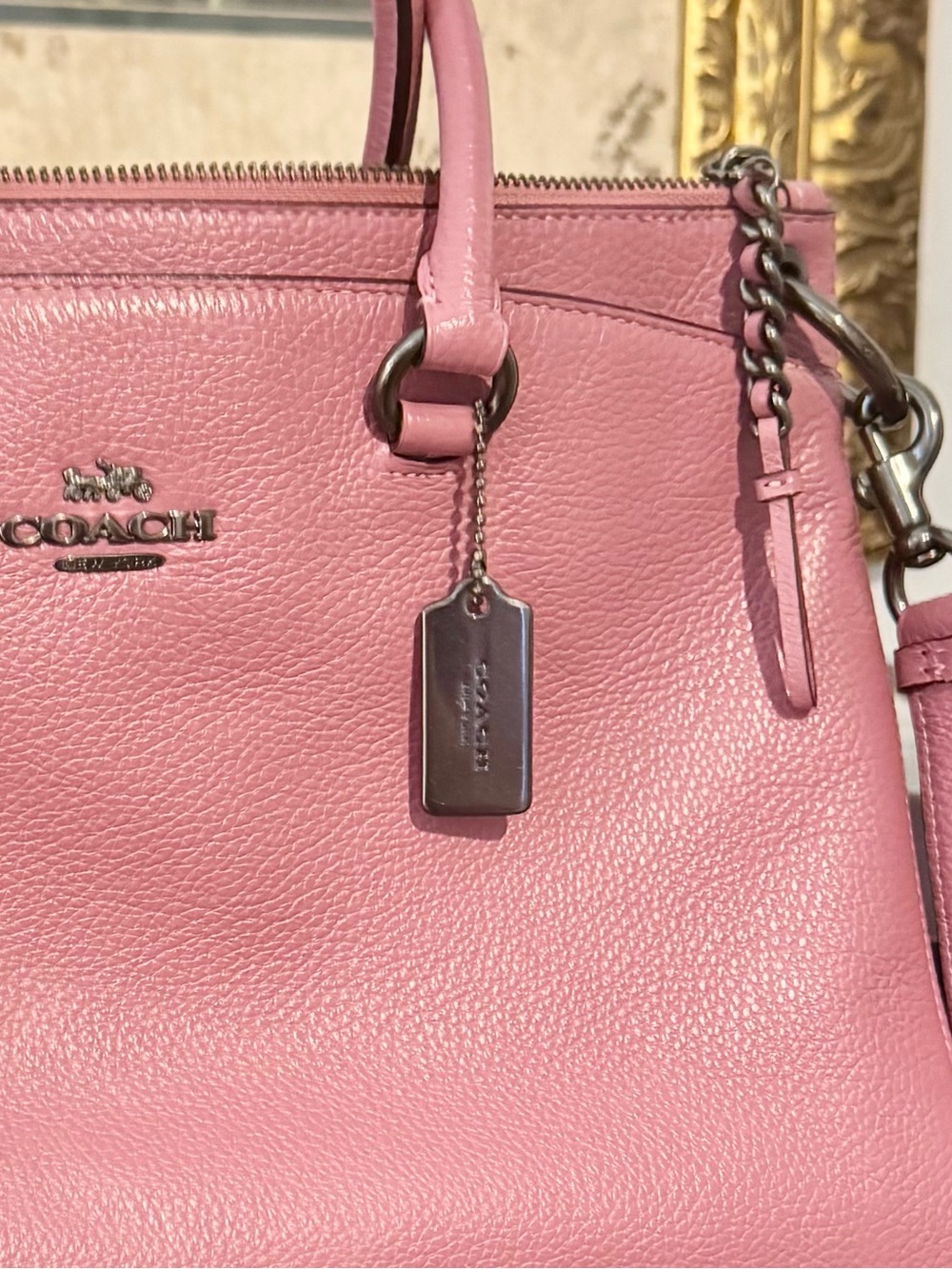 Coach Dusty Pink Mia Leather Satchel with Strap 2019 (F77884) - EUC $499 MSRP - Picture 15 of 15